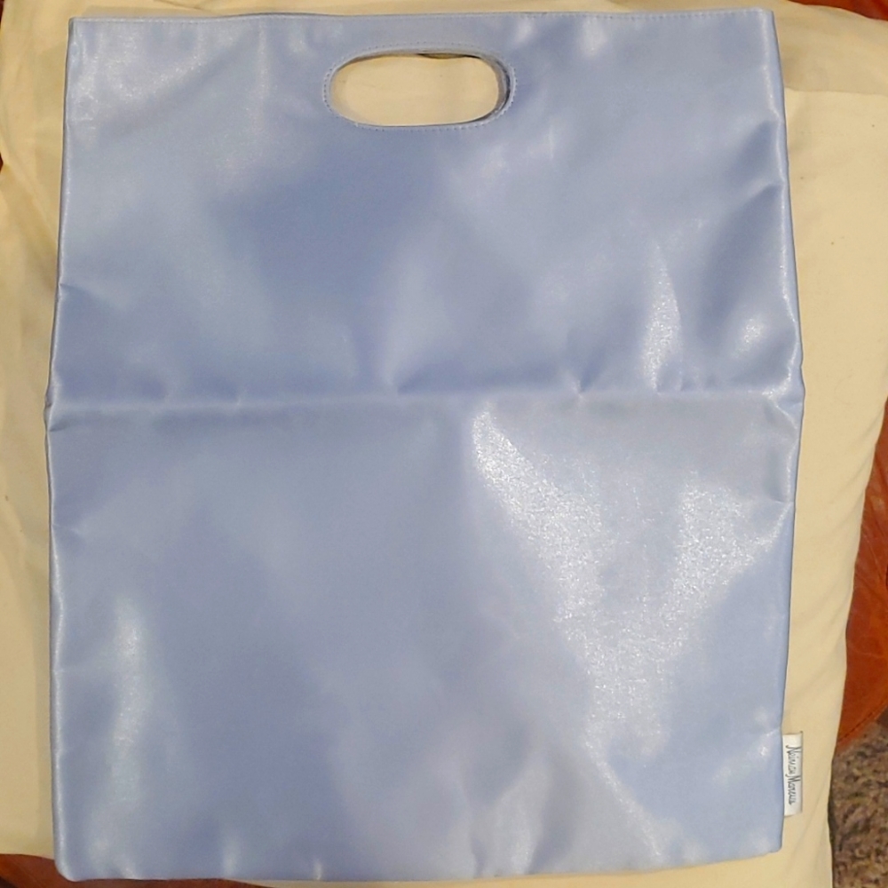 Neiman Marcus light blue satin bag
